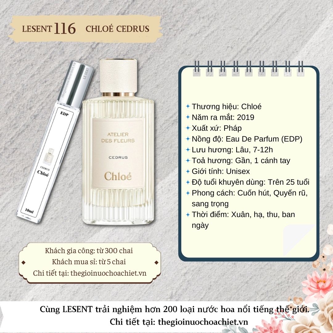 Nước hoa chiết Chloe Atelier Des Fleurs Cedrus 10ml