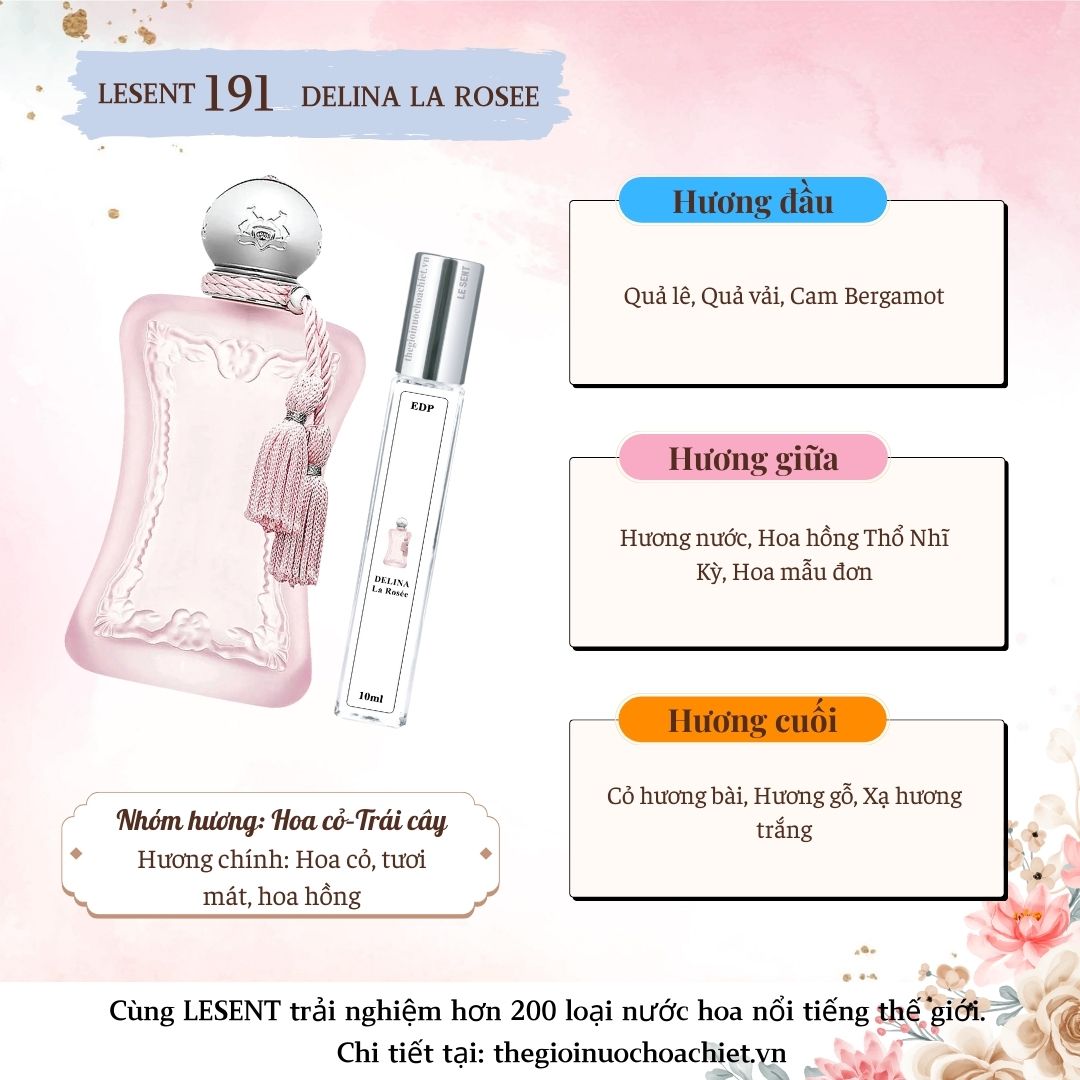 Nước hoa chiết Delina La Rose  10ml