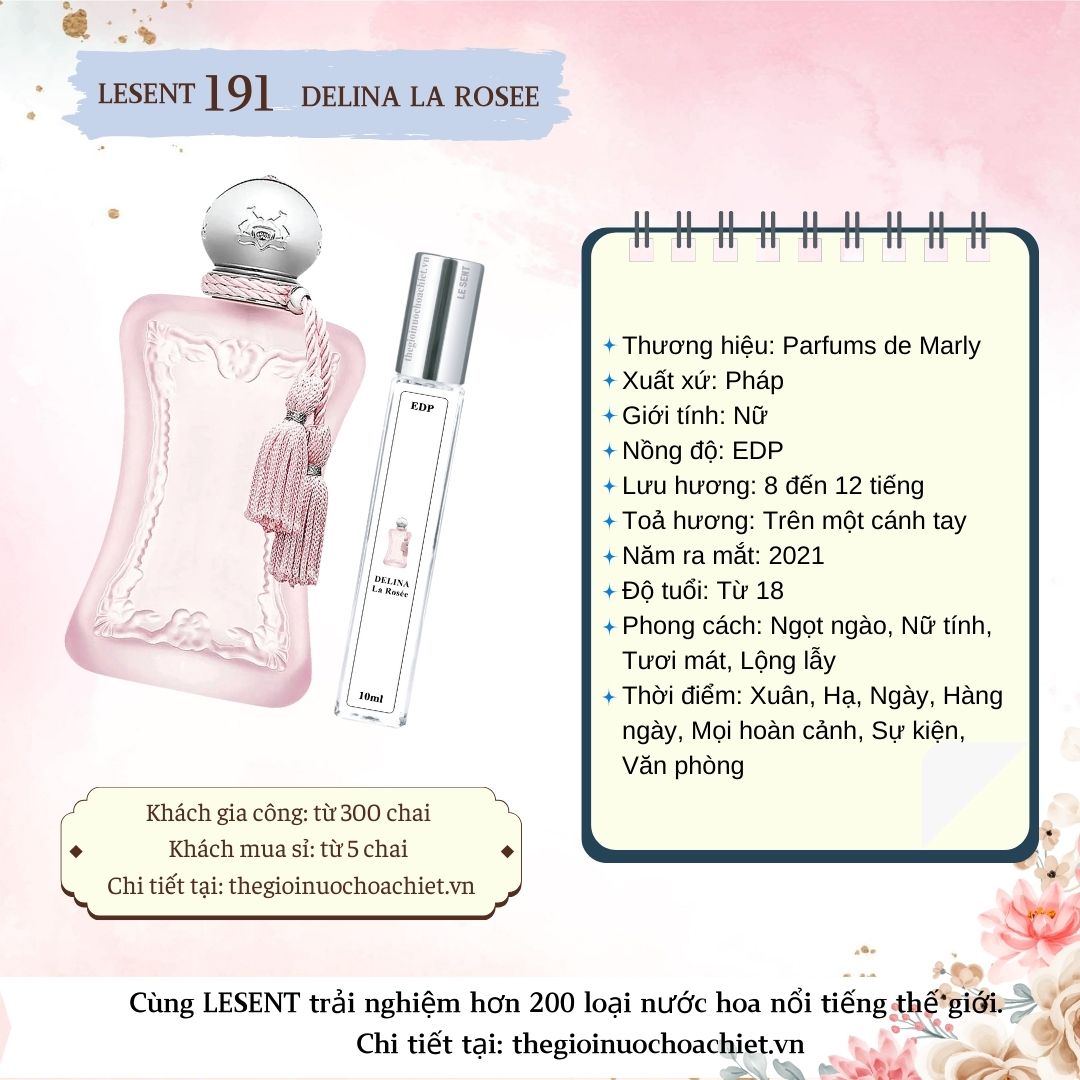 Nước hoa chiết Delina La Rose  10ml