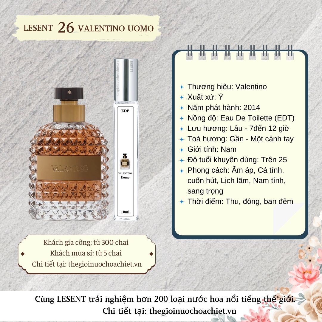 Nước hoa chiết 10ml Valentino Uomo