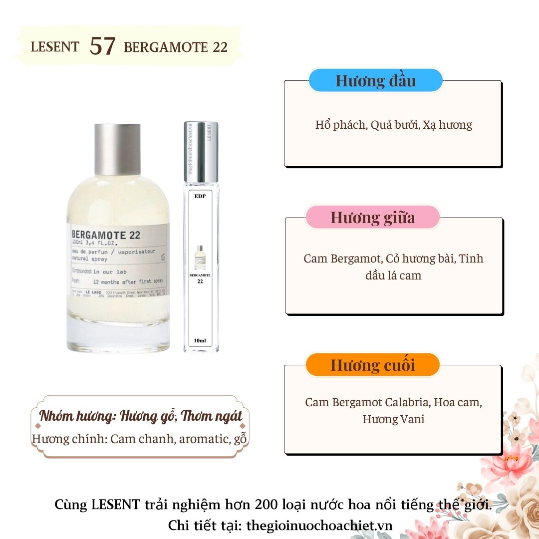 Nước hoa chiết Bergamote 22 Le Labo 10ml 